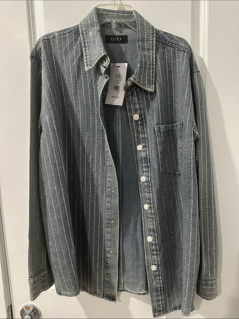 AKIRA CANDY RHINESTONE DENIM JACKET